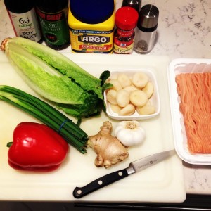 asian chicken lettuce wraps step 1: ingredients