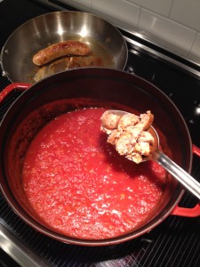 Marinara Sauce with Spicy Chicken Sausages