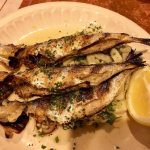 grilled fresh sardines with fennel, sea salt, and olive oi